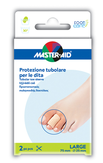 PROTEZIONE TUBOLARE IN GEL MASTER-AID FOOTCARE ELASTICIZZATO LARGE 7,5 CM 20 MM 2 PEZZI C5 - maxifarmacia.it