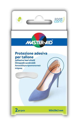 PROTEZIONE ADESIVA MASTER-AID FOOTCARE TRASPARENTE TALLONE 2 PEZZI A4 - maxifarmacia.it