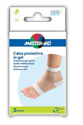 CALZA CON PROTEZIONE MASTER-AID FOOTCARE IDRATANTE IN GEL/TESSUTO PER TALLONI 2 PEZZI F1 - maxifarmacia.it