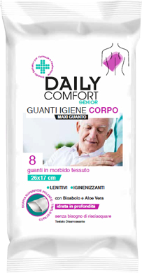 DAILY COMFORT SENIOR GUANTO DETERGENTE 8 PEZZI - maxifarmacia.it