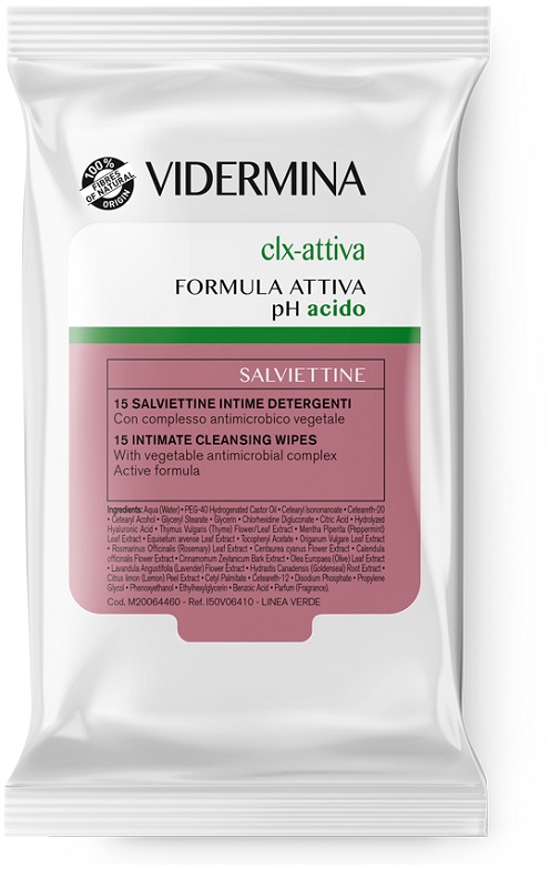 VIDERMINA CLX ATTIVA 15 SALVIETTE INTIME DETERGENTI - maxifarmacia.it