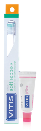 VITIS SPAZZOLINO SOFT ACCESS + DENTIFRICIO GINGIVAL 15 ML - maxifarmacia.it