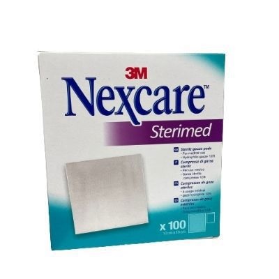 GARZA COMPRESSA STERIMED NEXCARE IN COTONE IDROFILO 20 FILI MULTILINGUAL 100 PEZZI - maxifarmacia.it