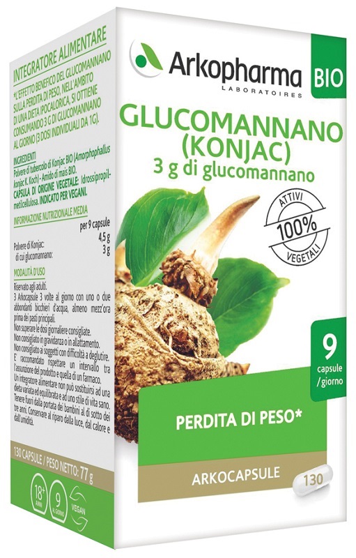 ARKO CAPSULE GLUCOMANNANO BIO 130 CAPSULE - maxifarmacia.it