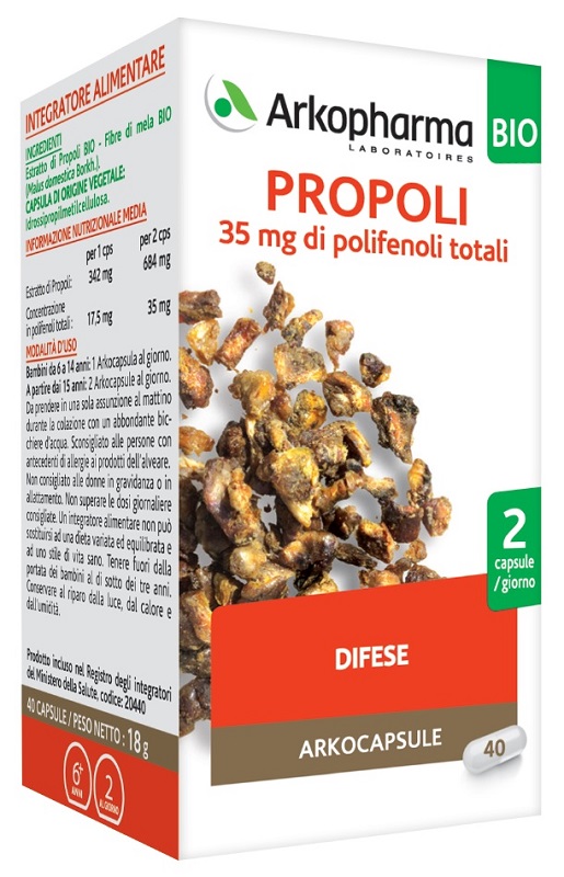 ARKOPHARMA PROPOLI BIO 40 CAPSULE - maxifarmacia.it