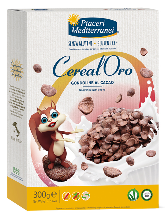 PIACERI MEDITERRANEI CEREALORO GONDOLINE CACAO 300 G - maxifarmacia.it