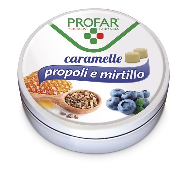 PROFAR CARAMELLE PROPOLI MIRTILLO 40 G - maxifarmacia.it