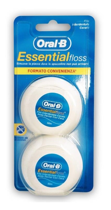 ORAL-B ESSENTIALFLOSS FILO INTERDENTALE CERATO 2 PEZZI - maxifarmacia.it