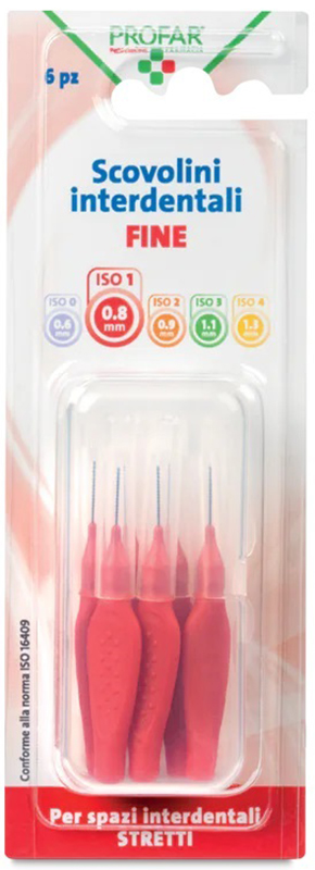 PROFAR SCOVOLINI ROSSO 0,8 6 PEZZI - maxifarmacia.it