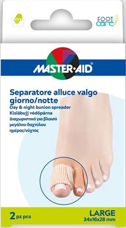DIVARICATORE ALLUCE GIORNO/NOTTE MASTER-AID FOOTCARE LARGE 2 PEZZI D12 - maxifarmacia.it