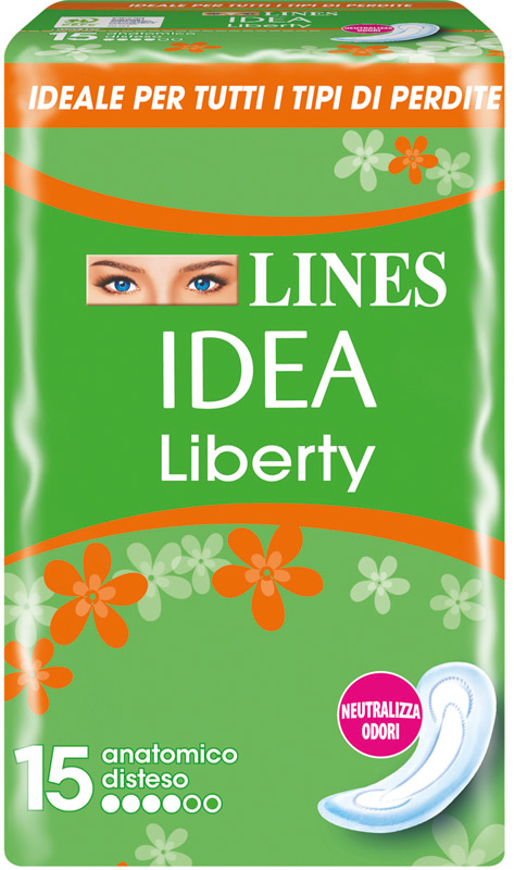 LINES IDEA ASSORBENTE LIBERTY ANATOMICO 15 PEZZI - maxifarmacia.it