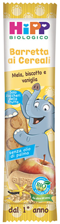 HIPP BIO BARRETTA AI CEREALI MELA/BISCOTTO/VANIGLIA 20 G - maxifarmacia.it