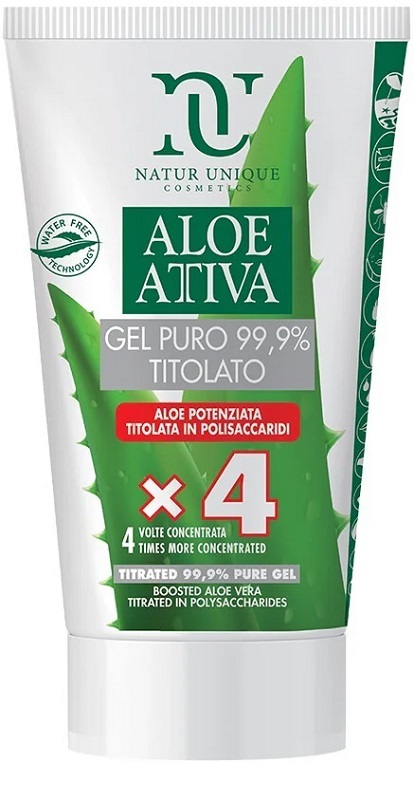 NATUR UNIQUE ALOE ATTIVA GEL PURO TITOLATO 99,9% 50 ML - maxifarmacia.it