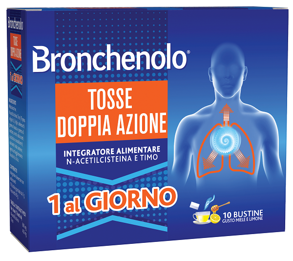 BRONCHENOLO TOSSE DOPPIA AZIONE 10 BUSTINE - maxifarmacia.it