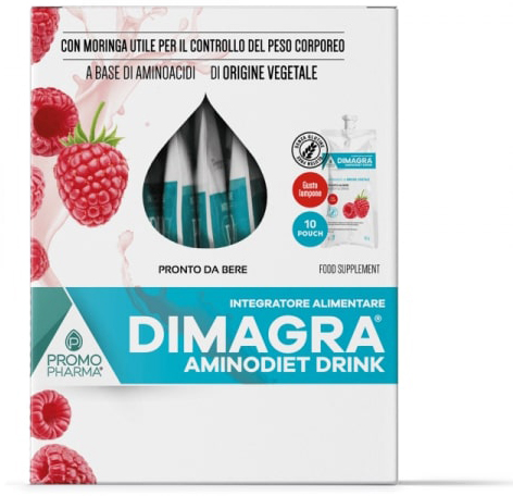 DIMAGRA AMINODIET DRINK LAMPONE 10 POUCH DA 80 G - maxifarmacia.it