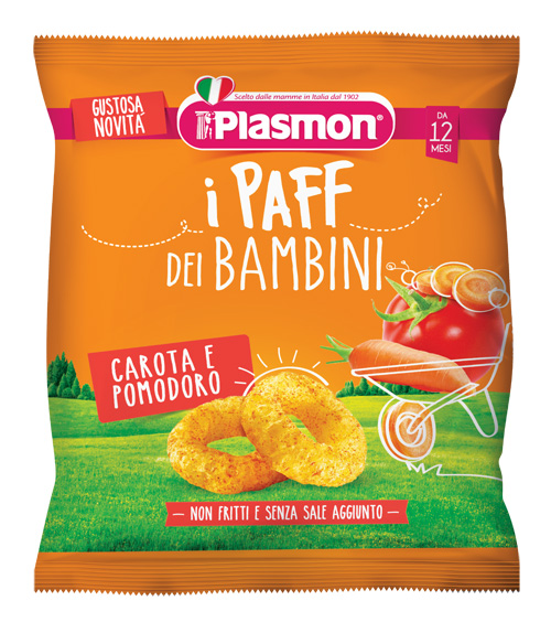 PLASMON DRY SNACK PAFF CAROTA POMODORO 15 G - maxifarmacia.it