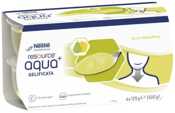 RESOURCE AQUA ACQUA GELIFICATA+APPLEPEAR CUP 6 4X125 G - maxifarmacia.it
