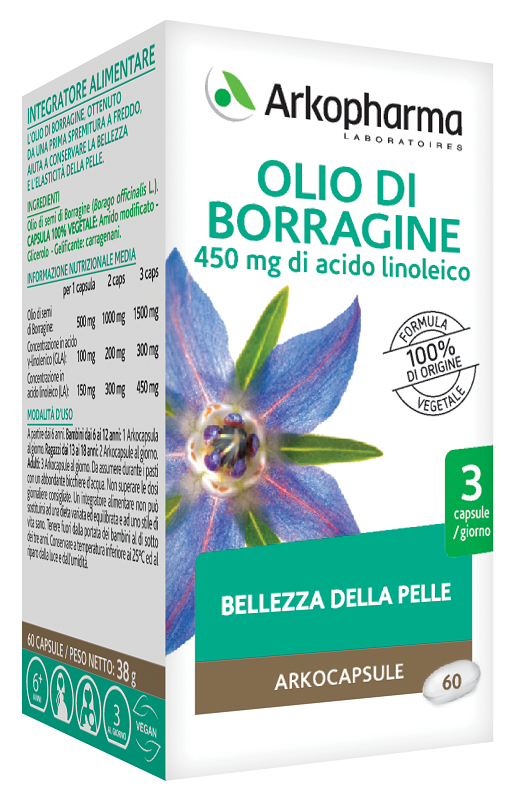 ARKOPHARMA OLIO DI BORRAGINE 60 PERLE - maxifarmacia.it