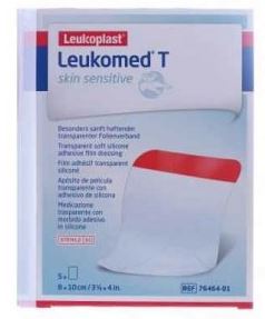 LEUKOMED T PLUS SKIN SENSITIVE MEDICAZIONE POST-OPERATORIA TRASPARENTE MPERMEABILE CON MASSA ADESIVA AL SILICONE 8X10CM 5 PEZZI - maxifarmacia.it