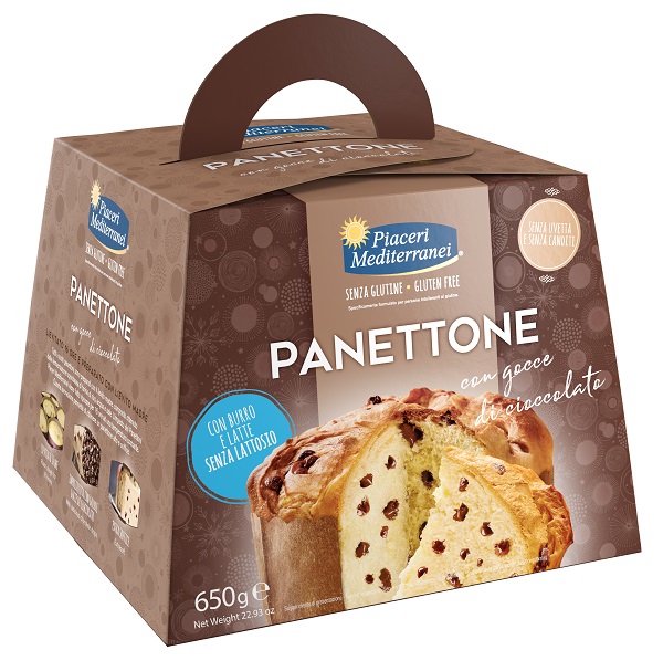 PIACERI MEDITERRANEI PANETTONE GOCCE DI CIOCCOLATO 650 G - maxifarmacia.it