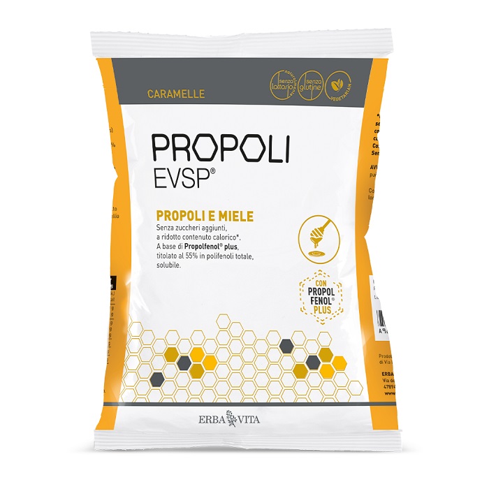 PROPOLI EVSP CARAMELLE PROPOLI MIELE 65 G - maxifarmacia.it