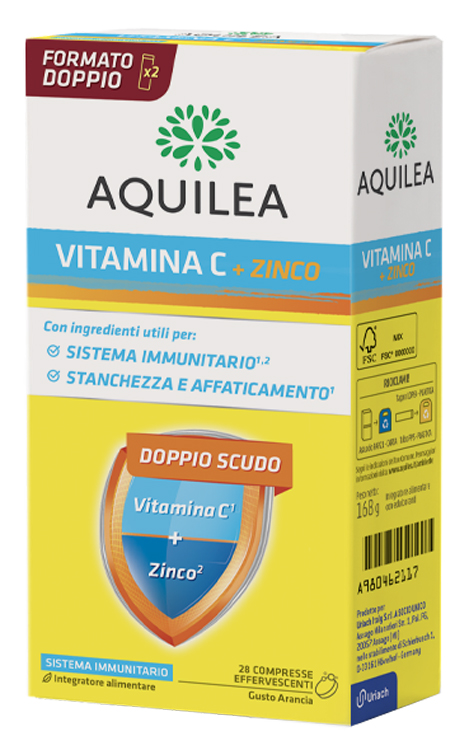 AQUILEA VITAMINA C 14 COMPRESSE EFFERVESCENTI BIPACK - maxifarmacia.it
