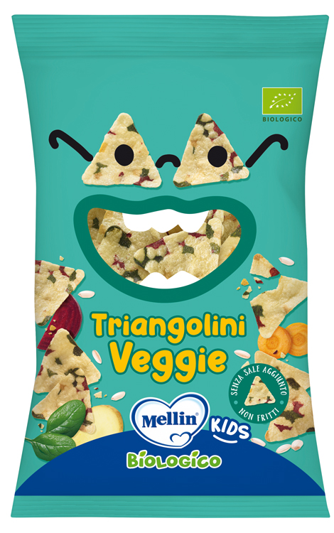 MELLIN SNACK BIO TRIANGOLINI VEGGIE 30 G - maxifarmacia.it