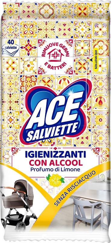 ACE SALVIETTE IGIENIZZANTI SGRASSANTI 40 PEZZI - maxifarmacia.it