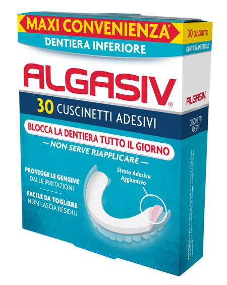 ALGASIV ADESIVO PER PROTESI DENTARIA INFERIORE 30 PEZZI - maxifarmacia.it