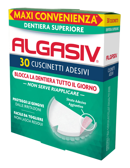 ALGASIV ADESIVO PER PROTESI DENTARIA SUPERIORE 30 PEZZI - maxifarmacia.it