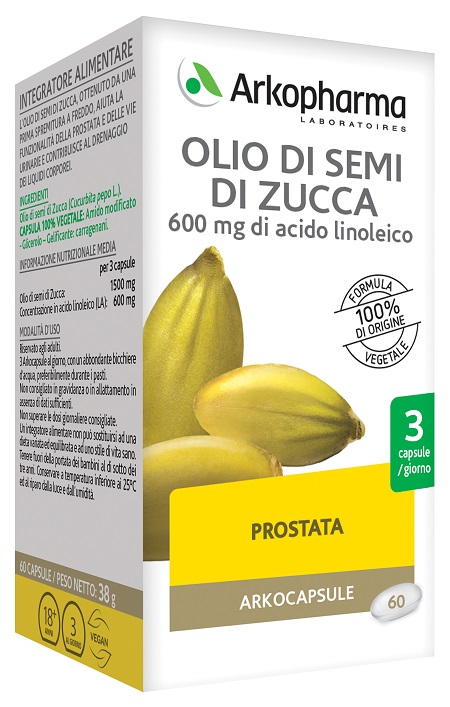 ARKO CAPSULE OLIO SEMI ZUCCA 60 CAPSULE - maxifarmacia.it