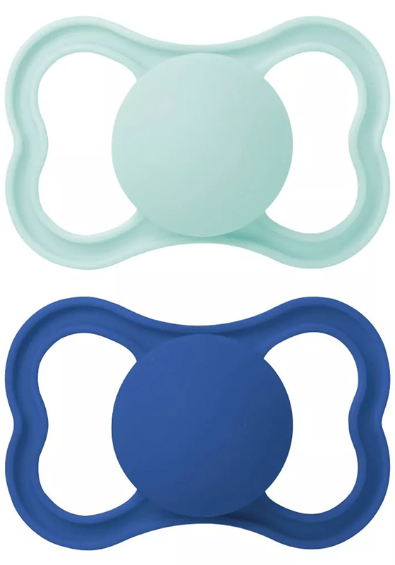 MAM AIR SUCCHIETTO 16+ MESI SILICONE MASCHIO 2 PEZZI - maxifarmacia.it