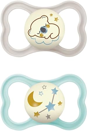 MAM AIR NIGHT SUCCHIETTO 16+ MESI SILICONE NEUTRO 2 PEZZI - maxifarmacia.it