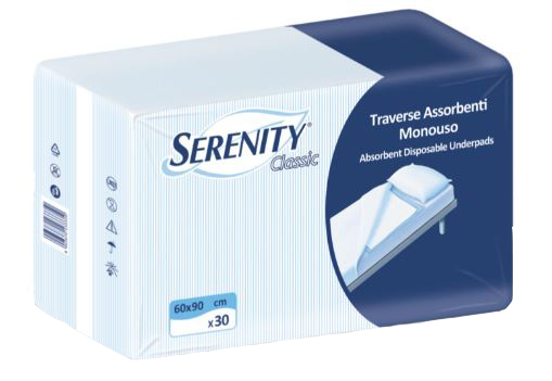 TRAVERSA SALVAMATERASSO PER INCONTINENZA SERENITY RELAX 60X90 CM 30 PEZZI - maxifarmacia.it