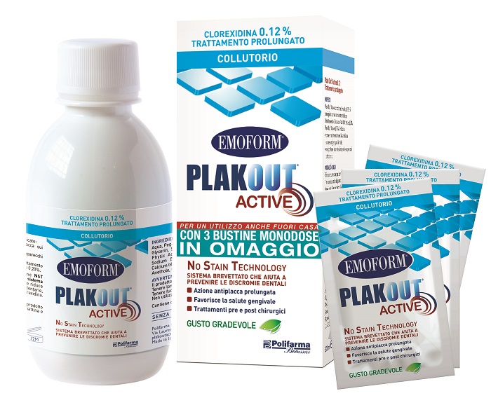 EMOFORM PLAKOUT ACTIVE 0,12% 200 ML + 3 BUSTE - maxifarmacia.it