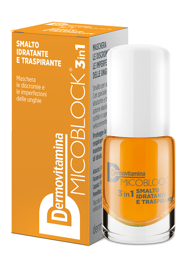 DERMOVITAMINA MICOBLOCK 3 IN 1 SMALTO IDRATANTE E TRASPIRANTE GIALLO 5 ML - maxifarmacia.it