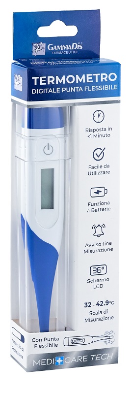TERMOMETRO DIGITALE PUNTA FLESSIBILE CON CUSTODIA PROTETTIVA MEDICARE - maxifarmacia.it