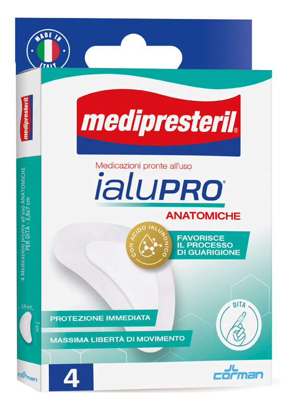 MEDIPRESTERIL IALUPRO 4 MEDICAZIONI DITA 3,8X7 CM - maxifarmacia.it