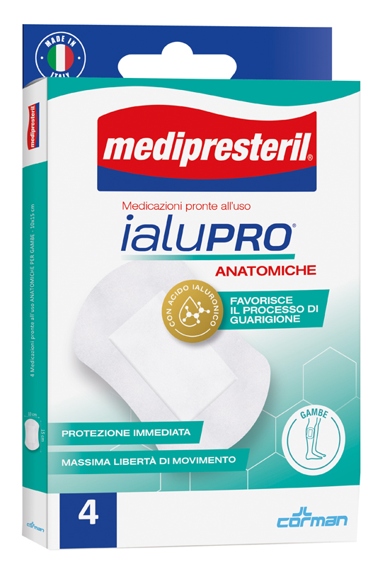 MEDIPRESTERIL IALUPRO 4 MEDICAZIONI GAMBE 10X15 CM - maxifarmacia.it