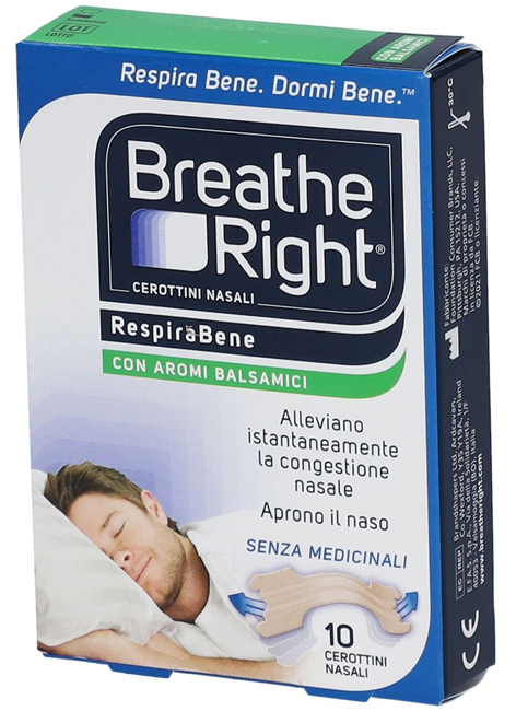 CEROTTI NASALI BREATHE RIGHT BALSAMICI 10 PEZZI - maxifarmacia.it