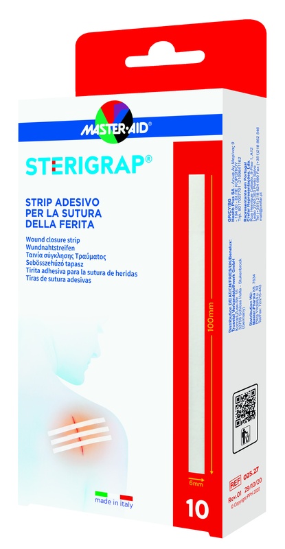 MASTER-AID STERIGRAP STRIP ADESIVO SUTURA FERITE 100X6 MM 10 PEZZI - maxifarmacia.it