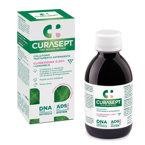 CURASEPT COLLUTORIO ADS DNA TRATTAMENTO ASTRINGENTE 200 ML + CAMPIONE OMAGGIO DENTIFRICIO ASTRINGENTE 6 ML - maxifarmacia.it