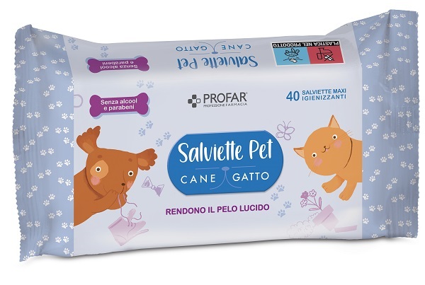PROFAR SALVIETTE PET DETERGENTE TALCO 40 PEZZI MAXI - maxifarmacia.it