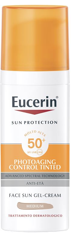 EUCERIN SUN PHOTOAGING CONTROL TINTED GEL CREME SPF50+ MEDIUM 50 ML - maxifarmacia.it