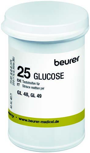 STRISCE MISURAZIONE GLICEMIA BEURER PER GLUCOMETRO GL48/GL49 IN FLACONE 50 PEZZI - maxifarmacia.it