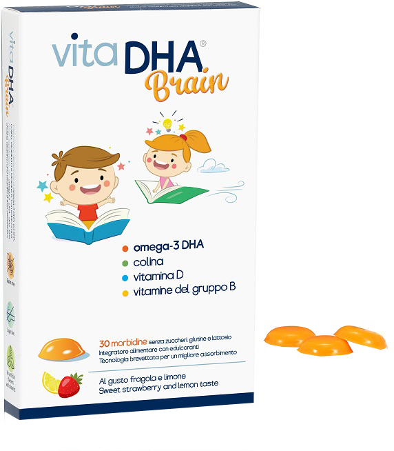 VITADHA BRAIN 30 MORBIDINE AL GUSTO FRAGOLA E LIMONE - maxifarmacia.it