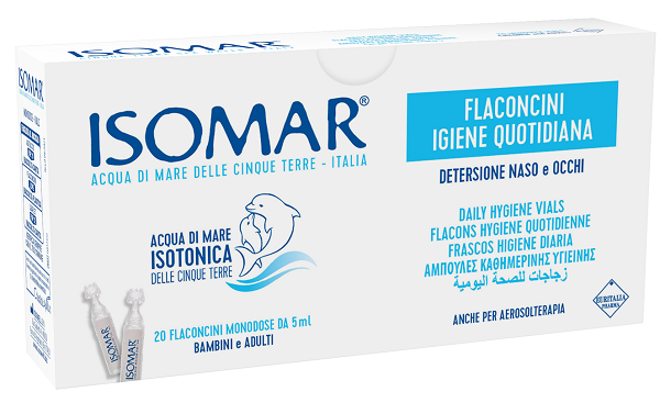 ISOMAR IGIENE QUOTIDIANA SOLUZIONE ISOTONICA 20 FLACONCINI MONODOSE - maxifarmacia.it