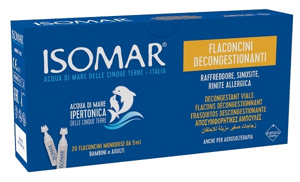 ISOMAR SOLUZIONE IPERTONICA DECONGESTIONANTE 20 FLACONCINI MONODOSE - maxifarmacia.it