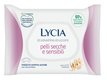 LYCIA SALVIETTINE STRUCCANTI PELLI SECCHE E SENSIBILI 20 PEZZI - maxifarmacia.it