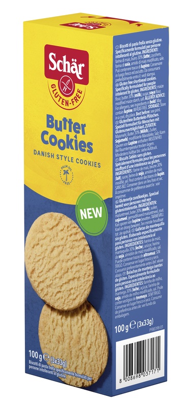 SCHAR BUTTER COOKIES BISCOTTI DI PASTAFROLLA 3 PORZIONI DA 33 G - maxifarmacia.it